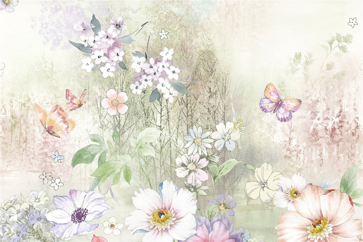 Fototapet asortiment de flori de pajiște