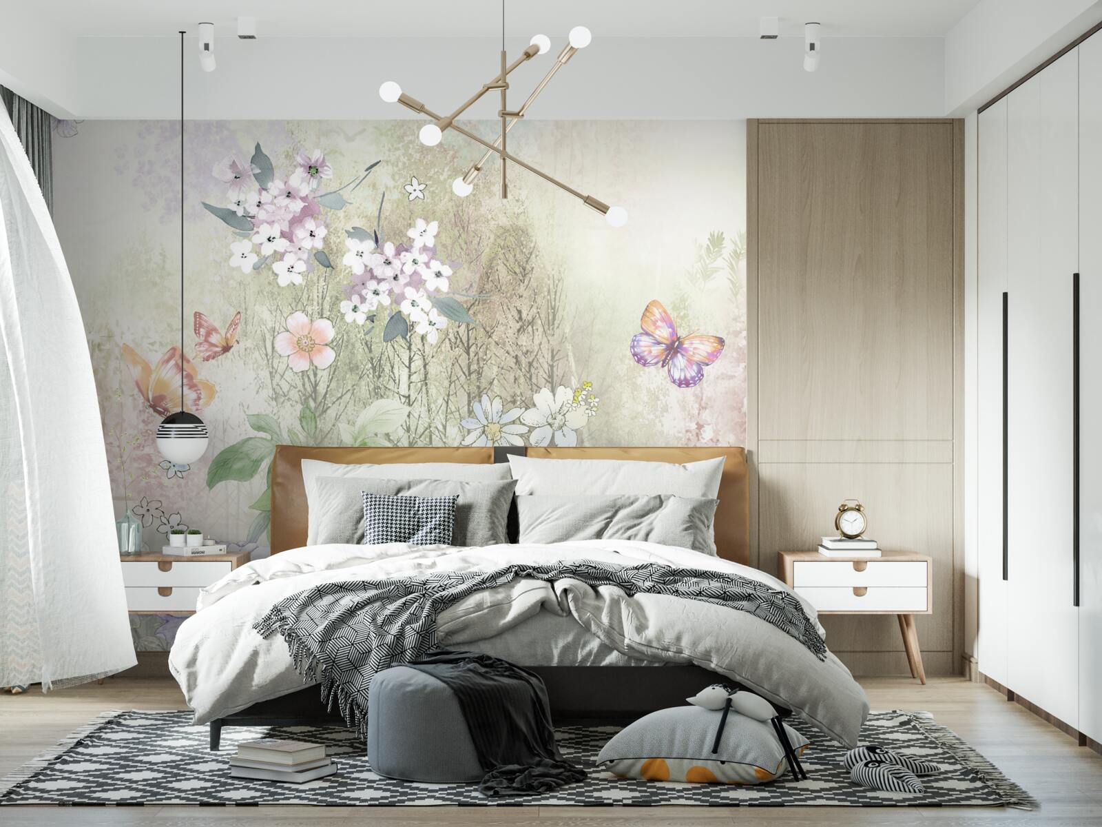 Fototapet asortiment de flori de pajiște