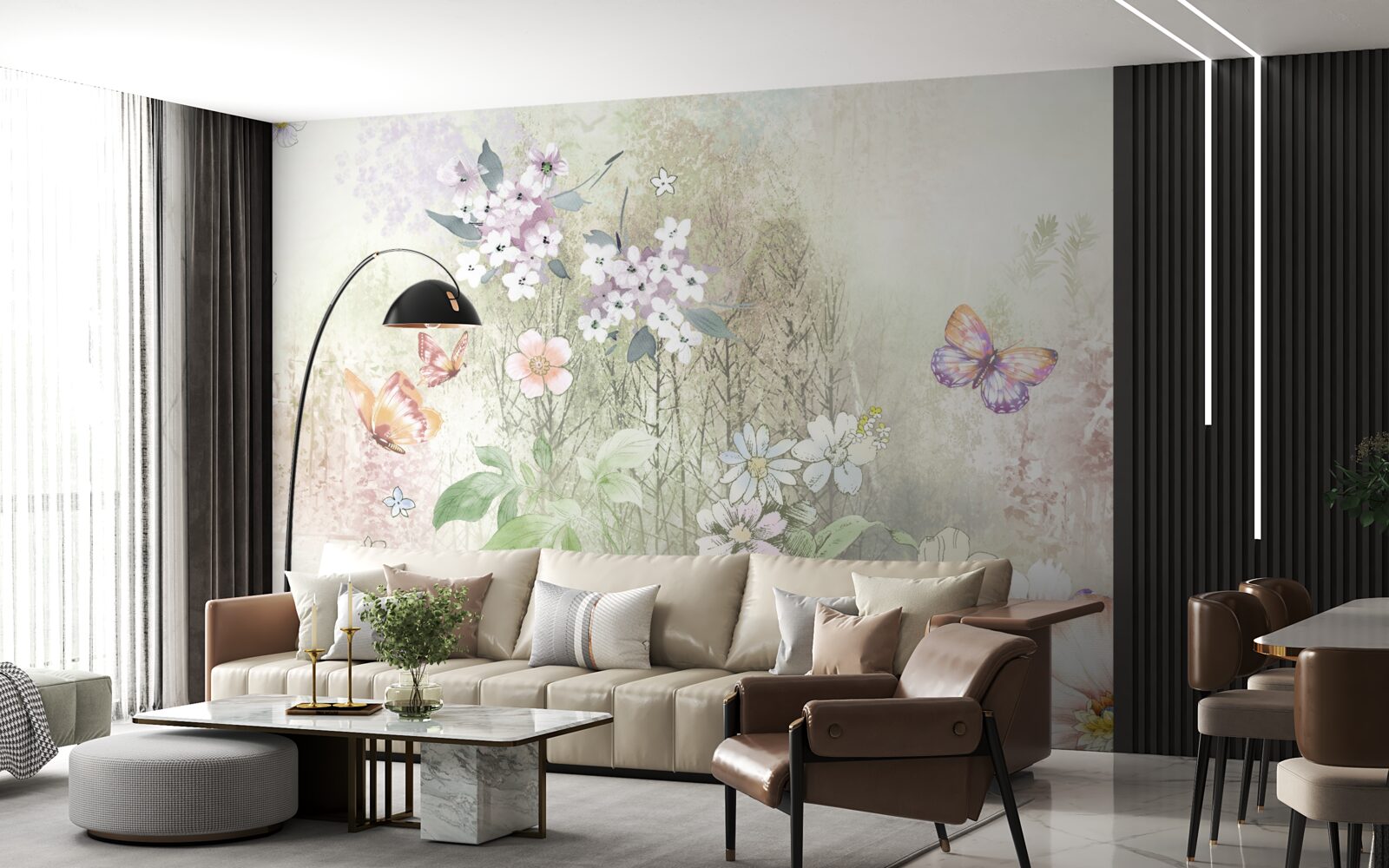 Fototapet asortiment de flori de pajiște