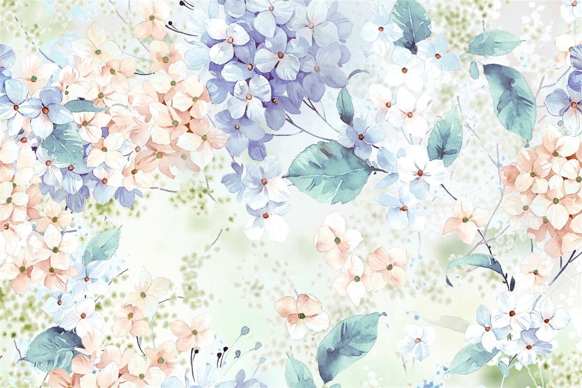 Fototapet florile de hortensie înfloresc strălucitor primăvara