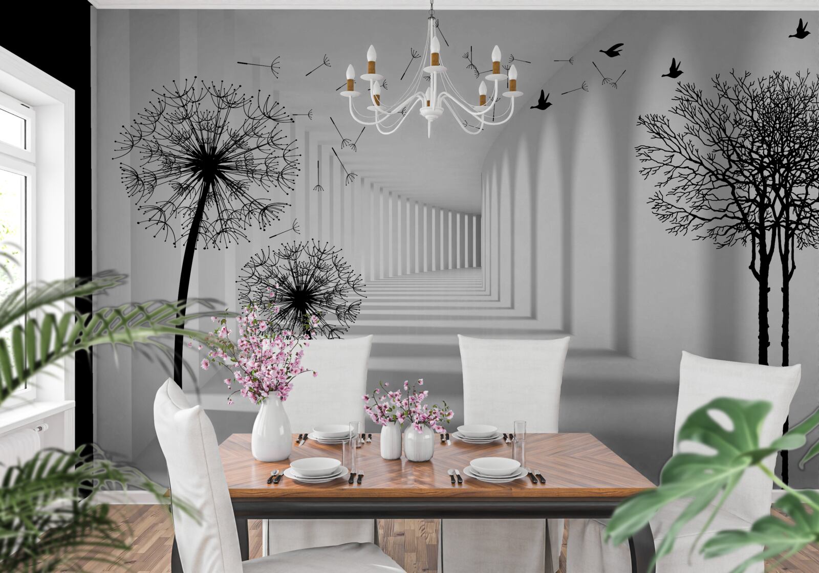 Fototapet icre negre și tunel