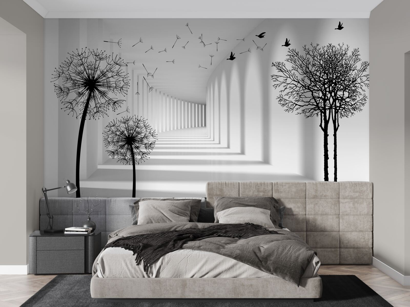 Fototapet icre negre și tunel