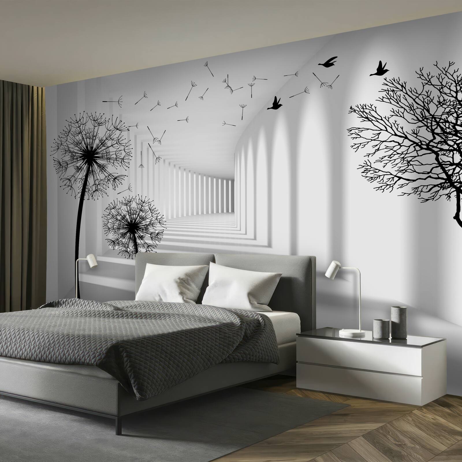 Fototapet icre negre și tunel