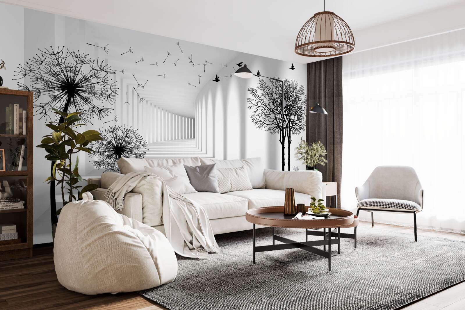 Fototapet icre negre și tunel