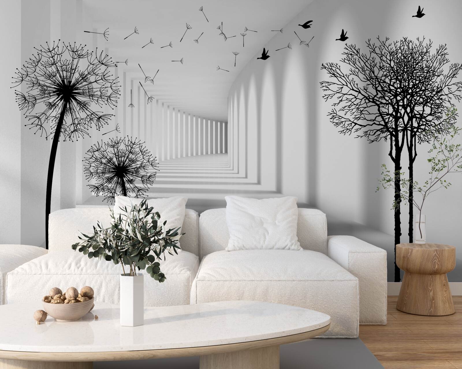 Fototapet icre negre și tunel