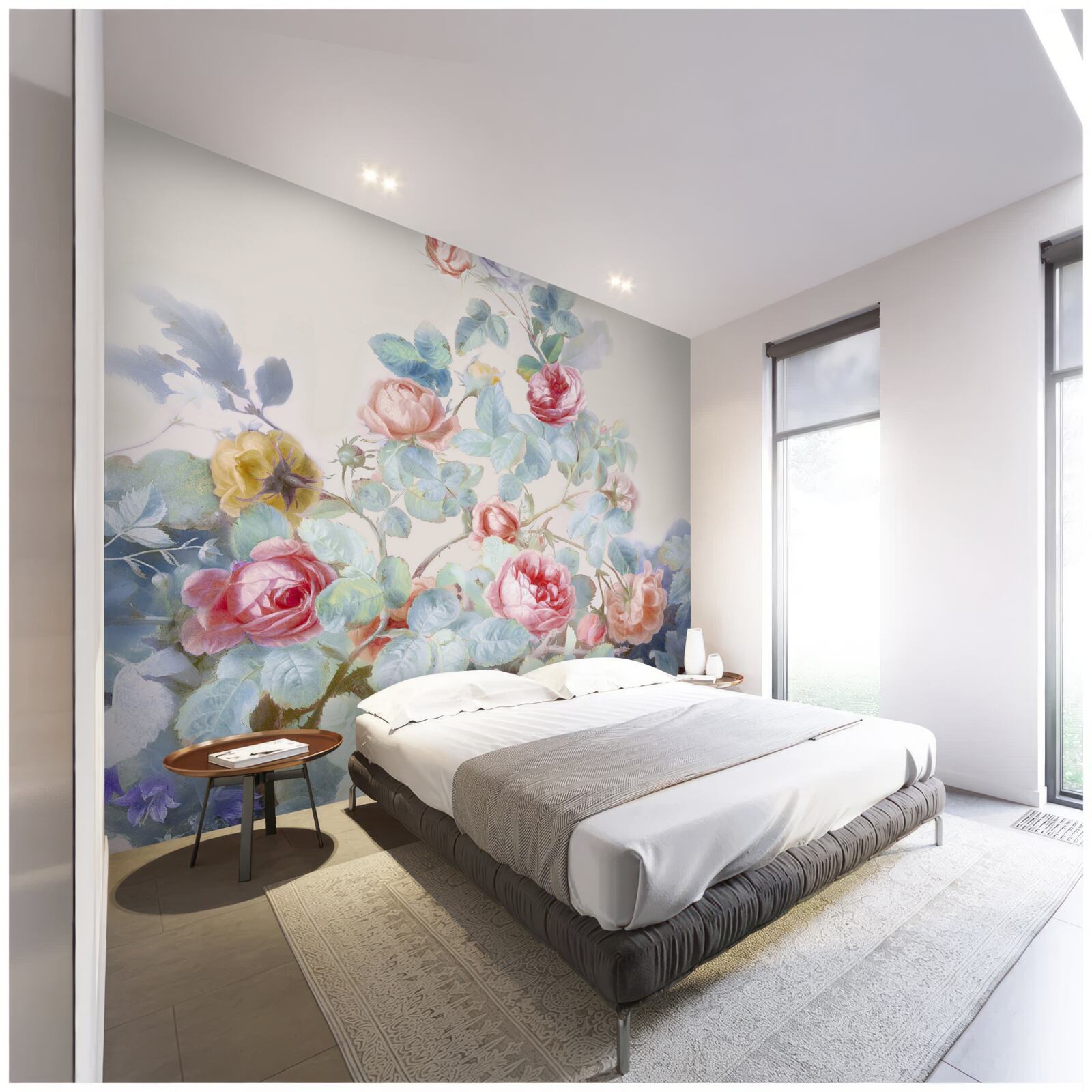 Fototapet muguri de trandafir pictați în acuarelă