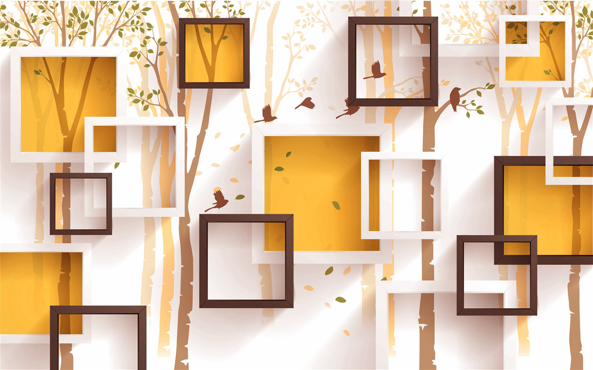 Fototapet abstracție și forme geometrice de toamnă