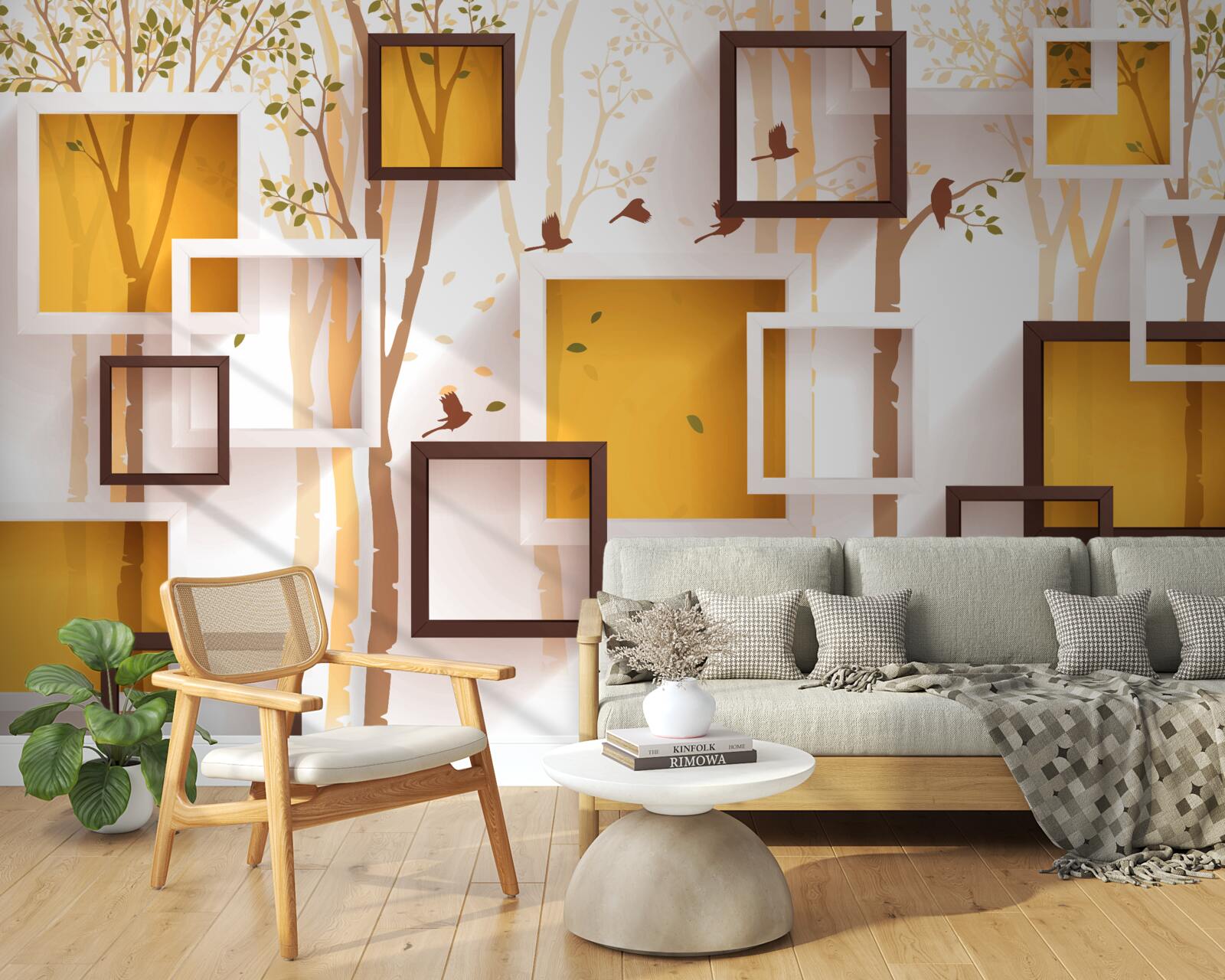 Fototapet abstracție și forme geometrice de toamnă