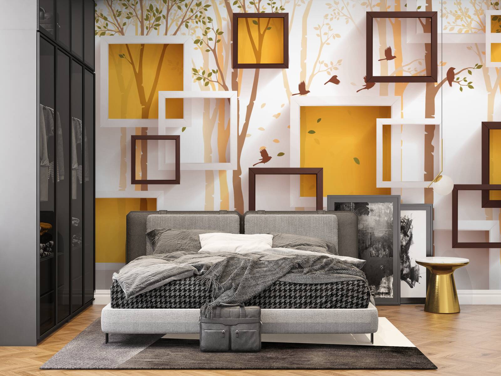 Fototapet abstracție și forme geometrice de toamnă