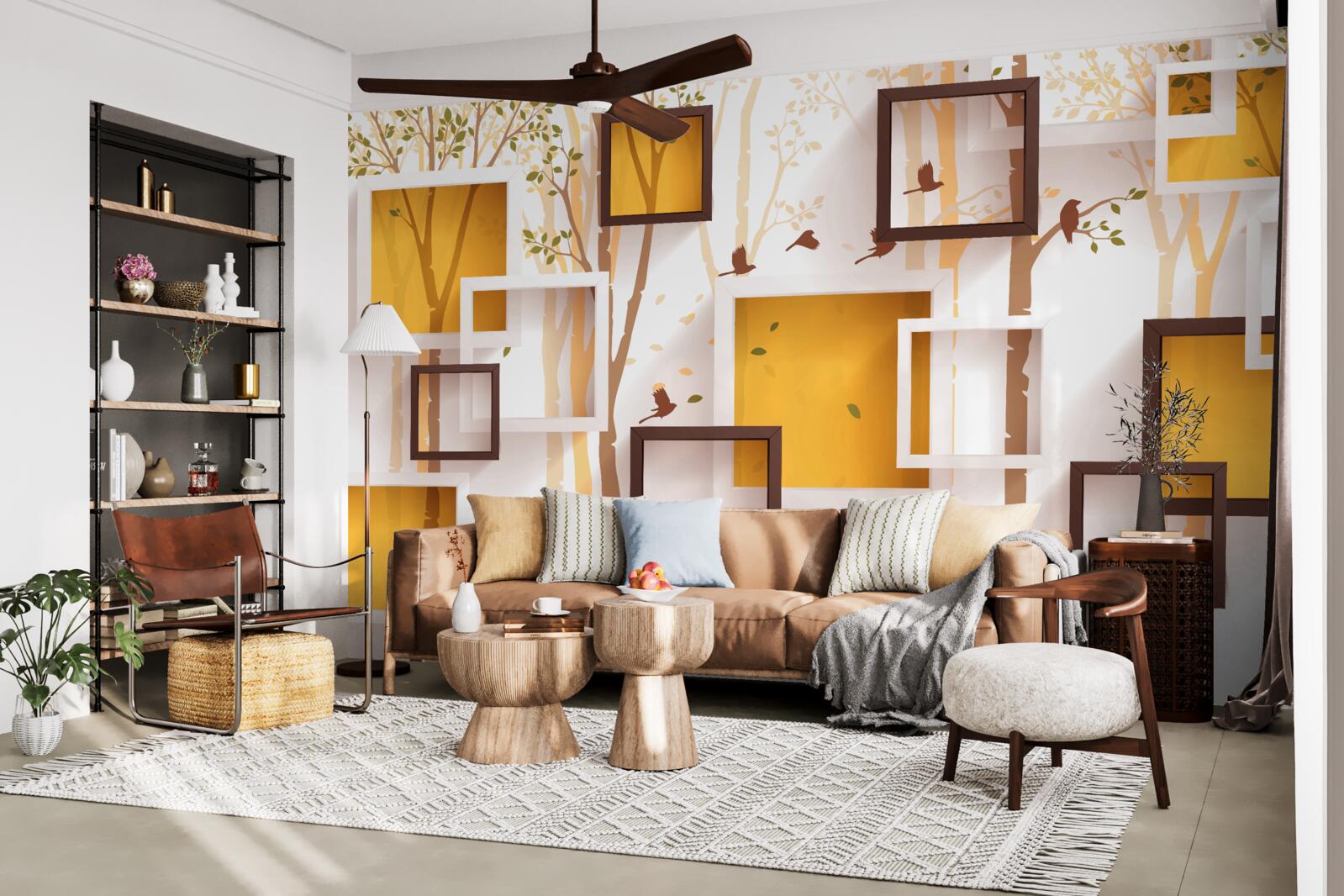 Fototapet abstracție și forme geometrice de toamnă