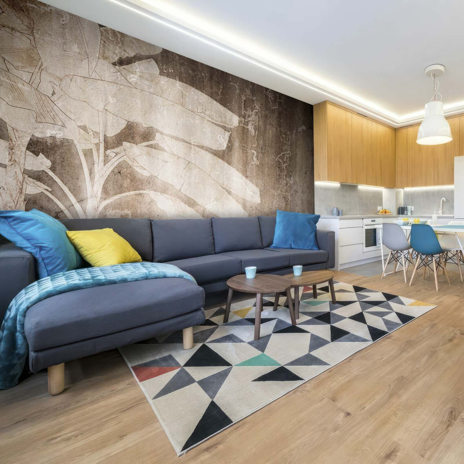 Fototapet un copac solitar într-un stil abstract