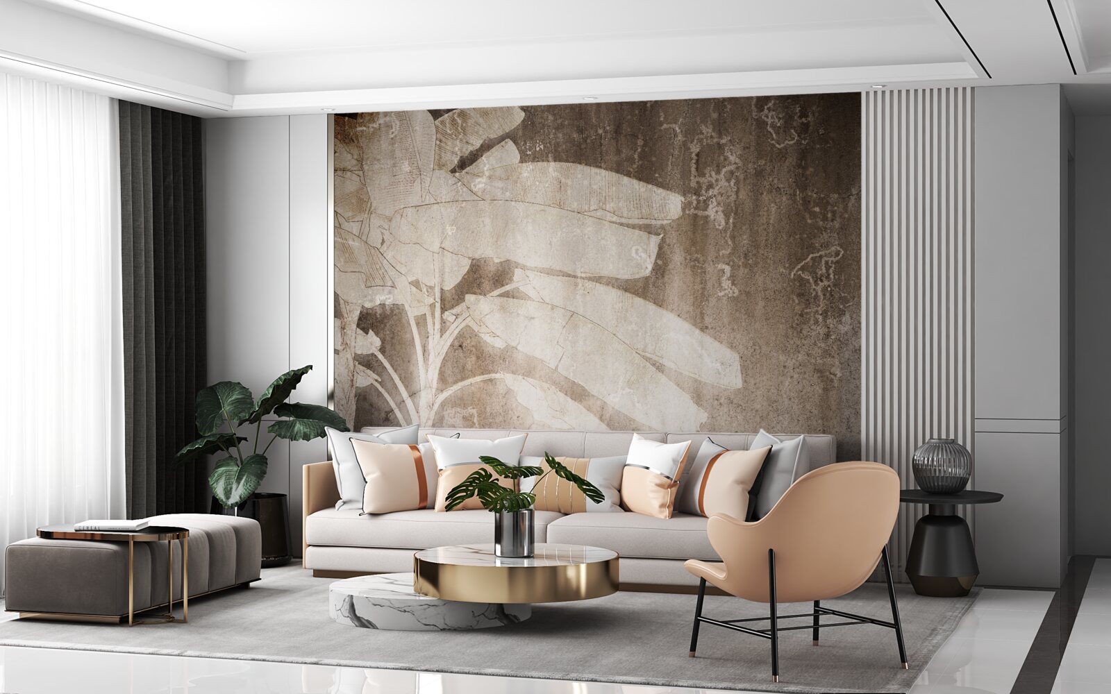 Fototapet un copac solitar într-un stil abstract