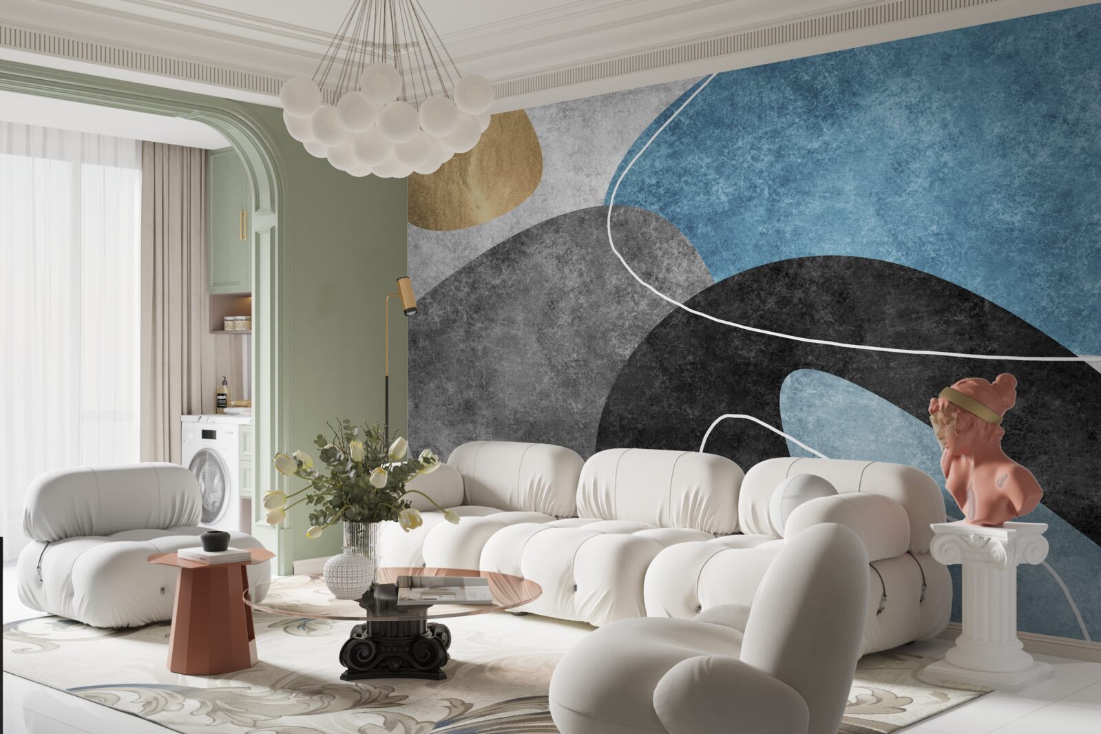 Fototapet nuanțe pastelate de marmură