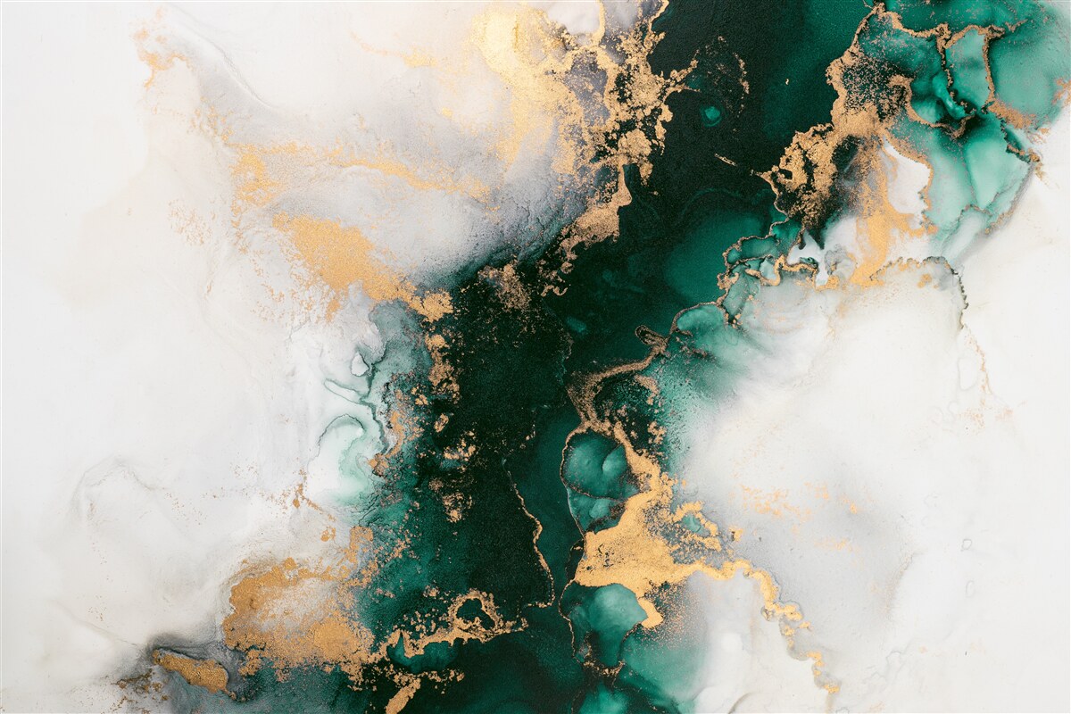 Fototapet marmură albă cu nuanțe de culoarea smaraldului