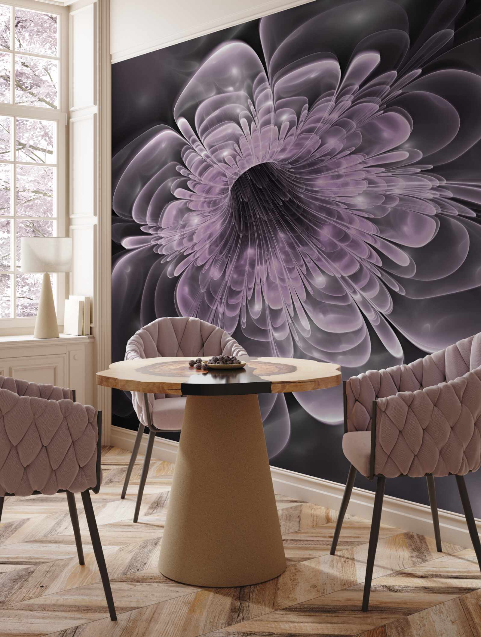 Fototapet mugur de floare de cristal