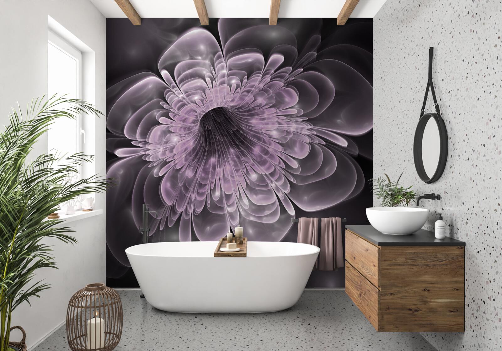 Fototapet mugur de floare de cristal