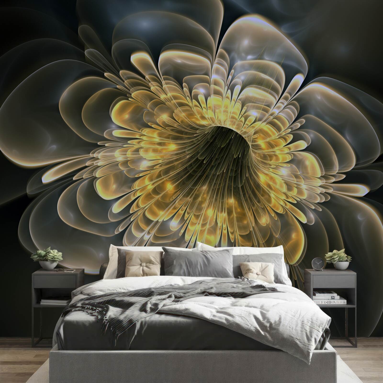 Fototapet Floare galbenă cu o formă abstractă