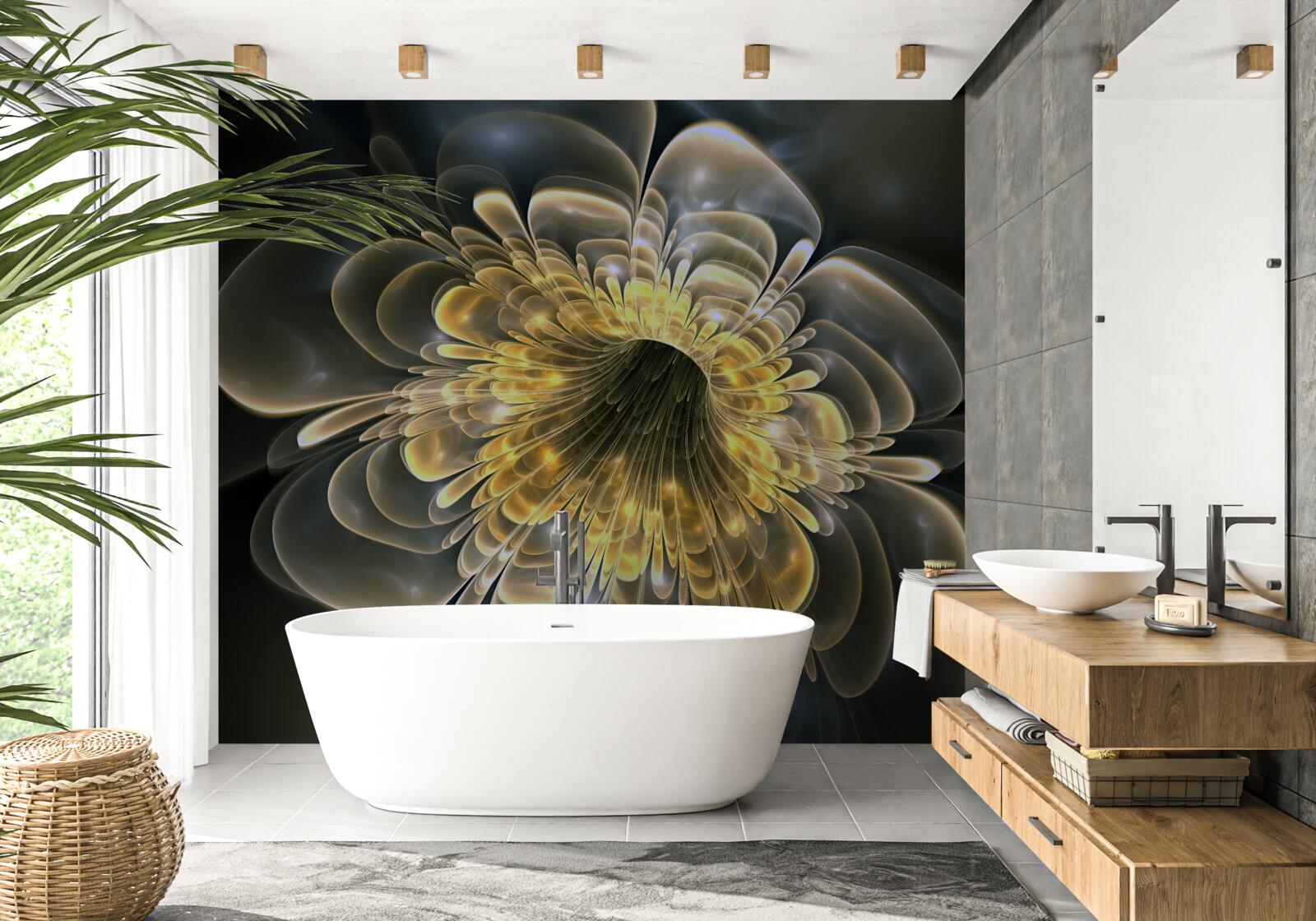 Fototapet Floare galbenă cu o formă abstractă