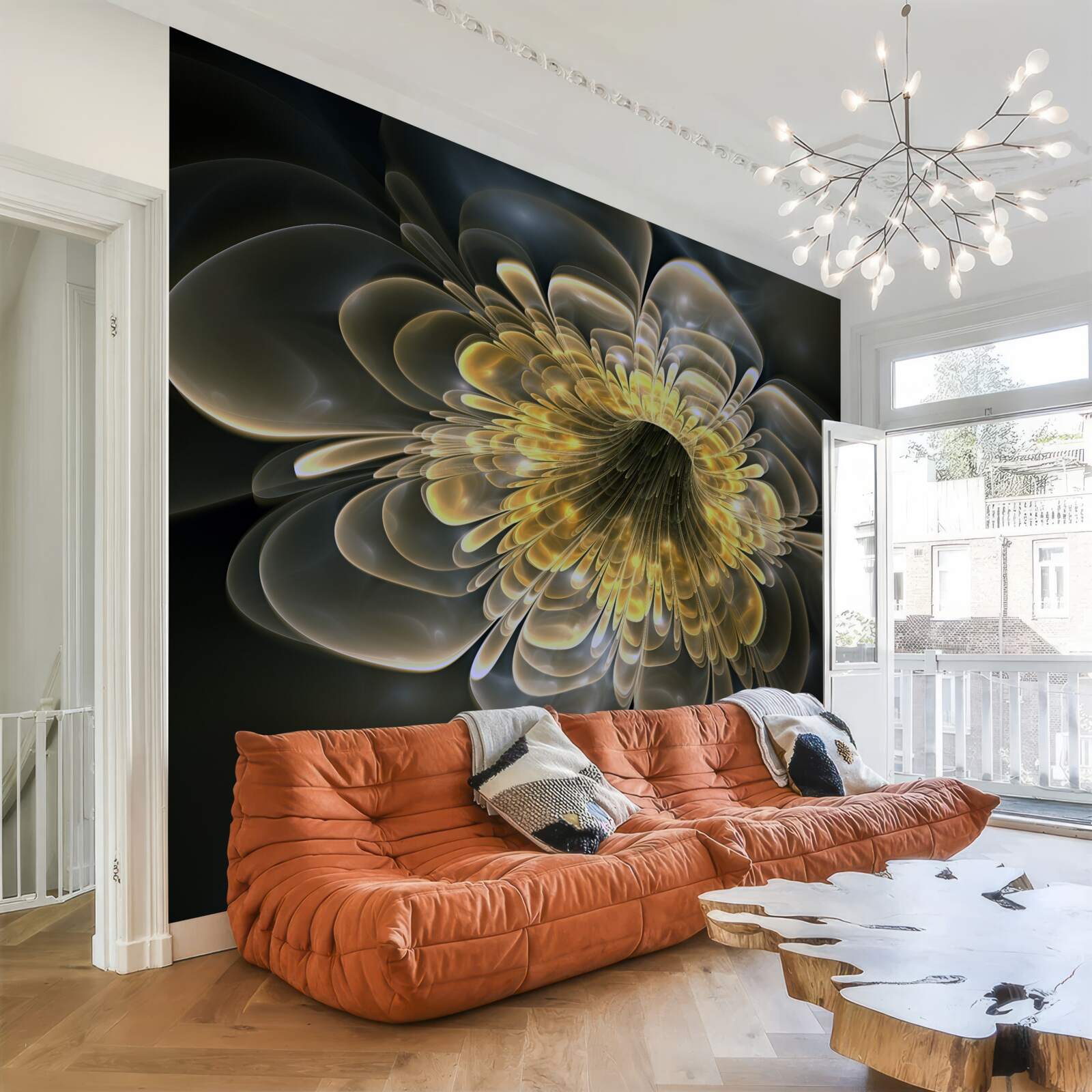 Fototapet Floare galbenă cu o formă abstractă