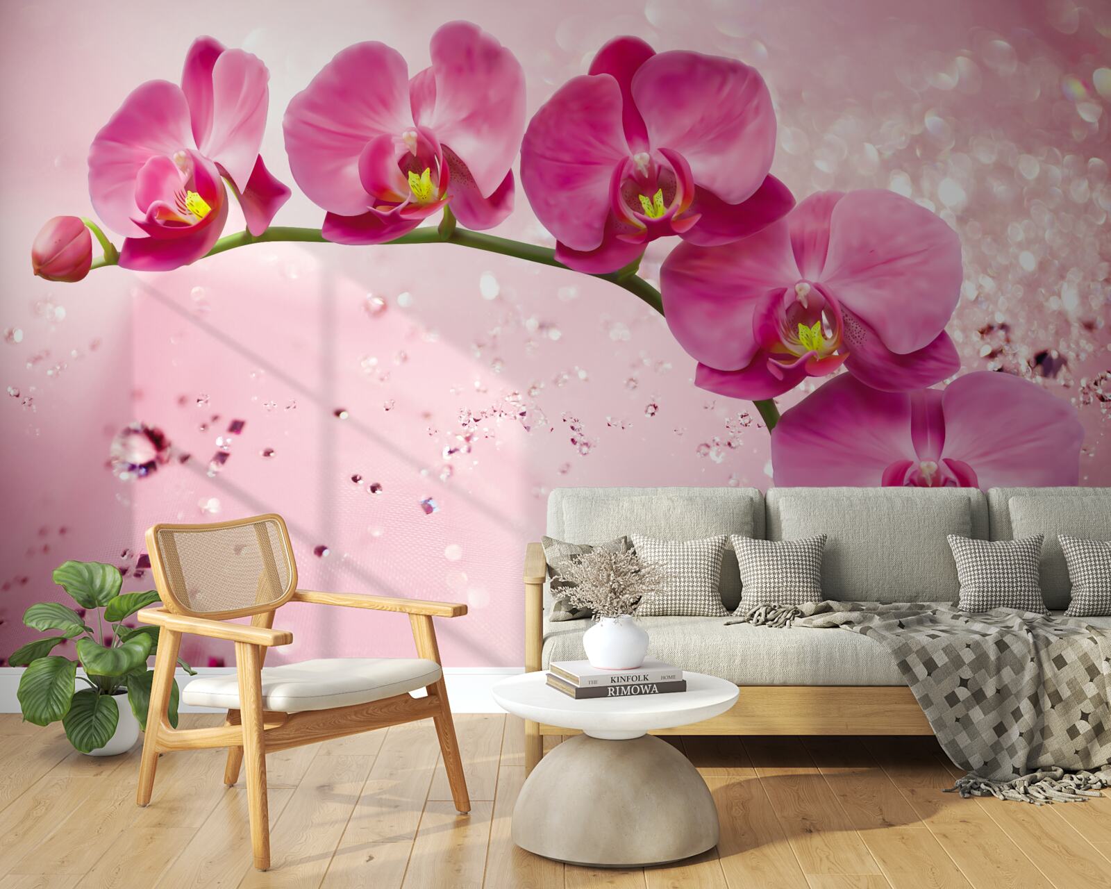 Fototapet orhidee roșie pe o ramură