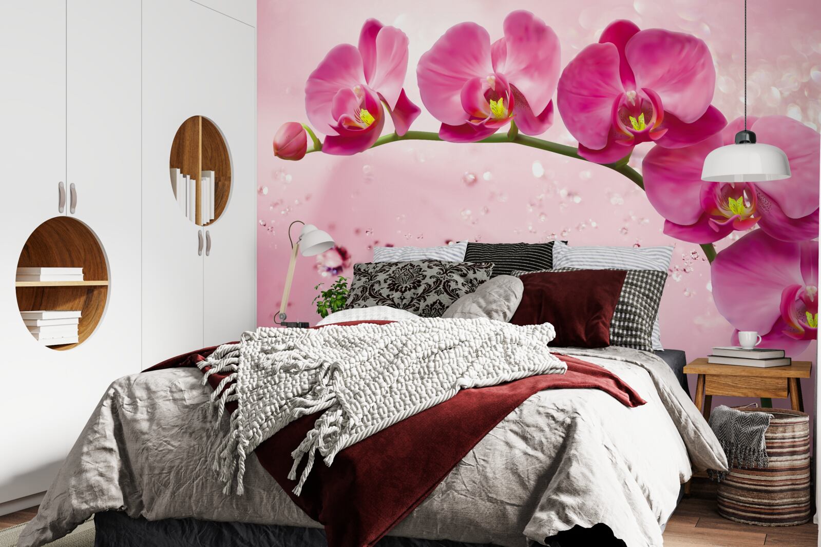 Fototapet orhidee roșie pe o ramură