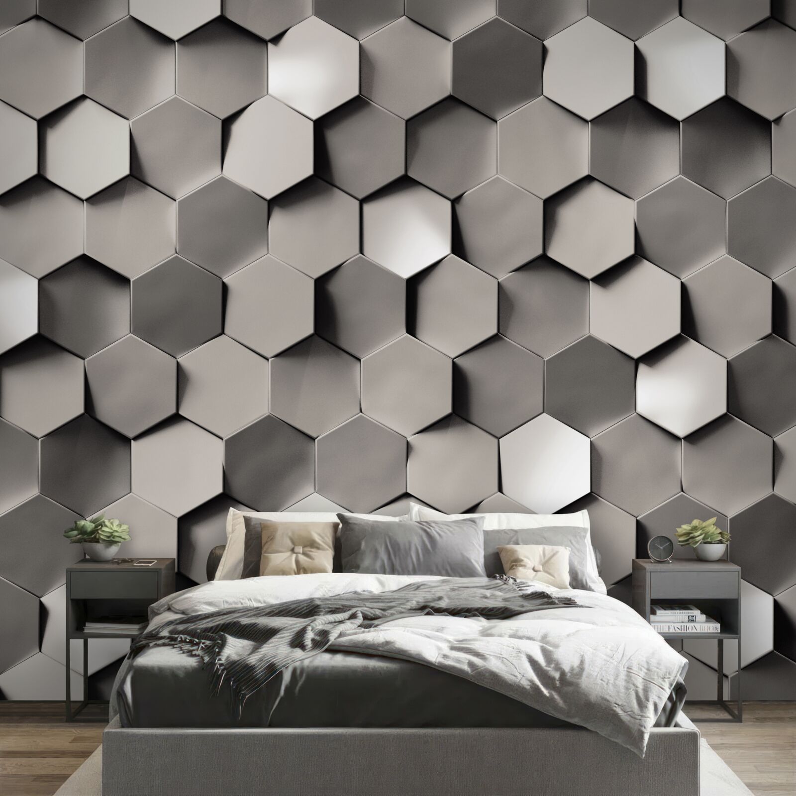 Fototapet pentagoni gri 3d