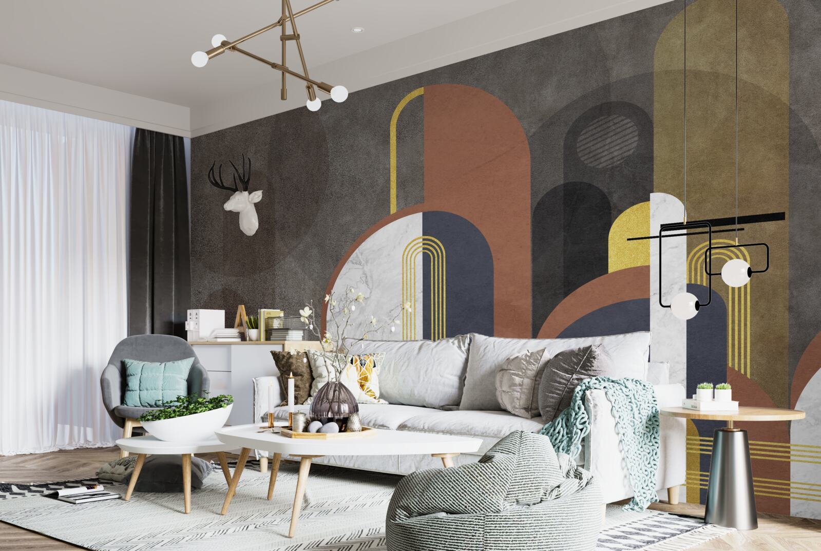 Fototapet abstracție sub formă de forme geometrice