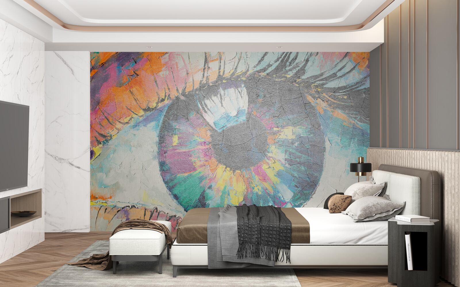 Fototapet prim-plan al pupilei ochiului