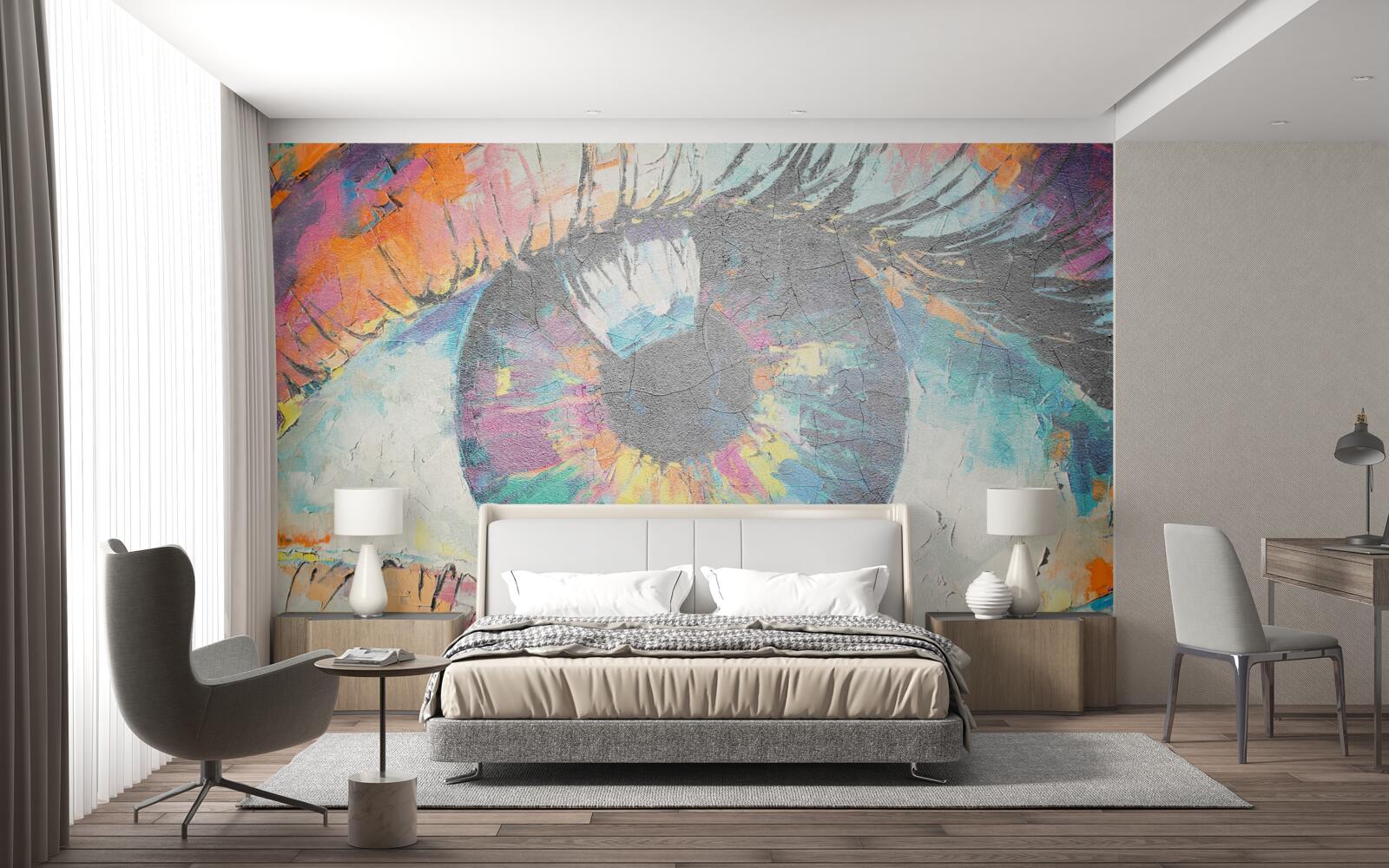 Fototapet prim-plan al pupilei ochiului