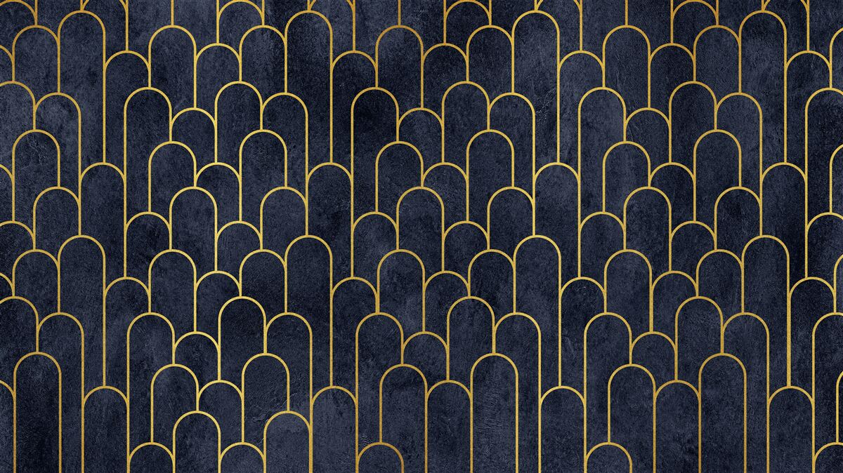 Fototapet coloane semicirculare albastre din bronz