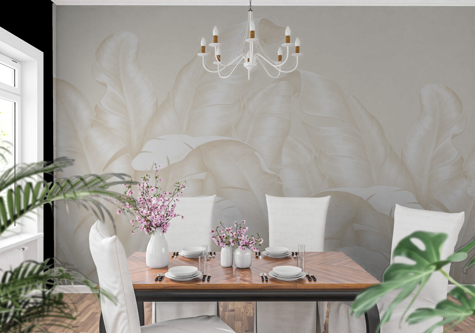 Fototapet frunze dense de junglă cu o ușoară nuanță maro