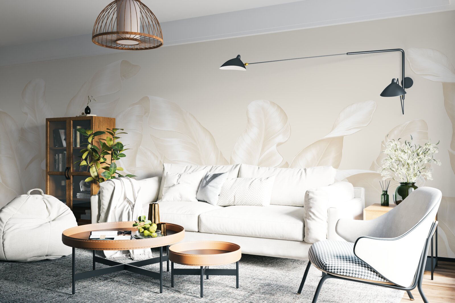 Fototapet frunze dense de junglă cu o ușoară nuanță maro