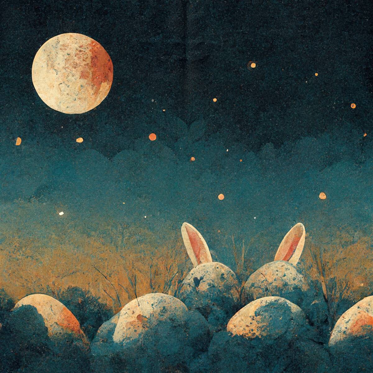 Fototapet în umbrele nopții și în lumina lunii