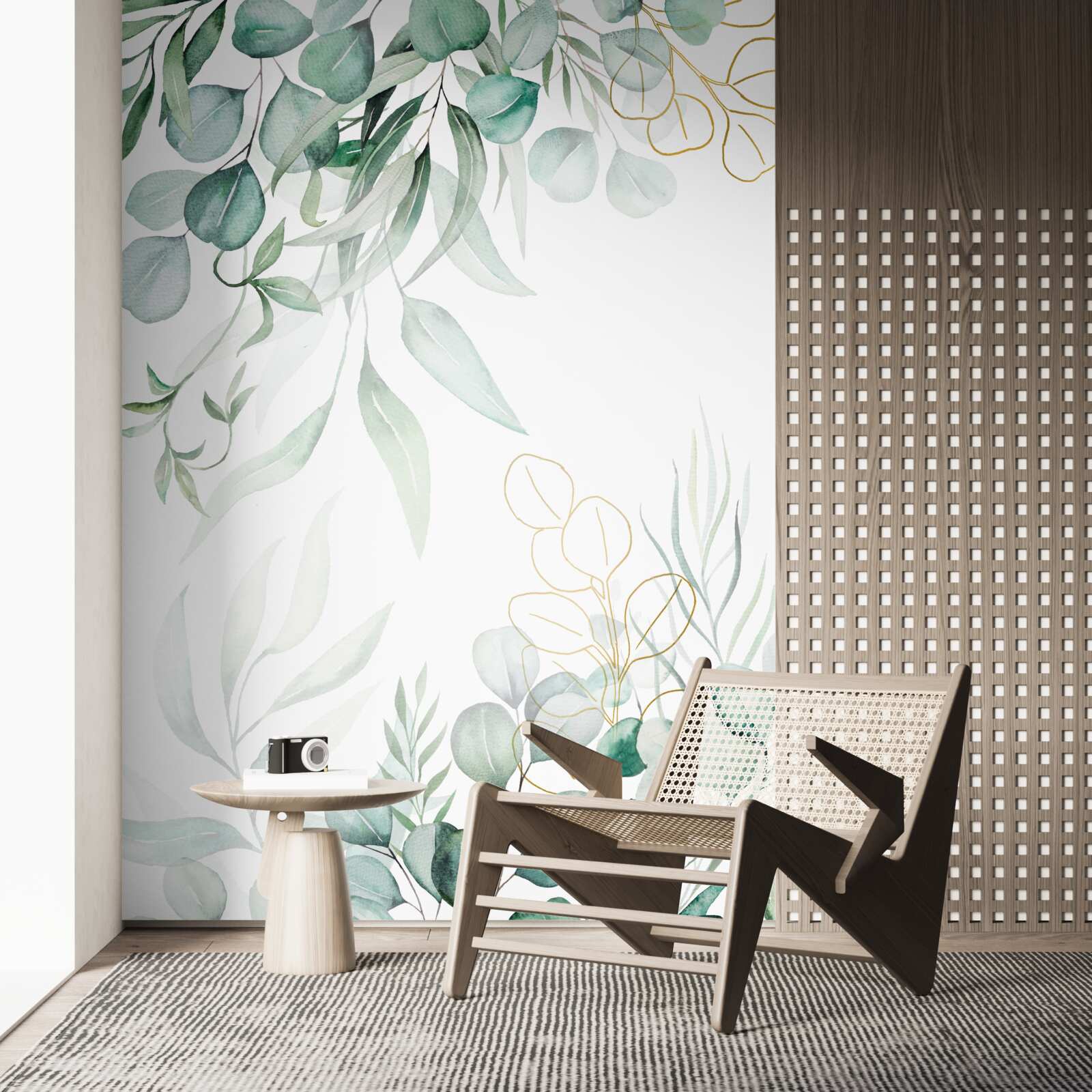 Fototapet frunzele de eucalipt sunt de culoare verde și galbenă