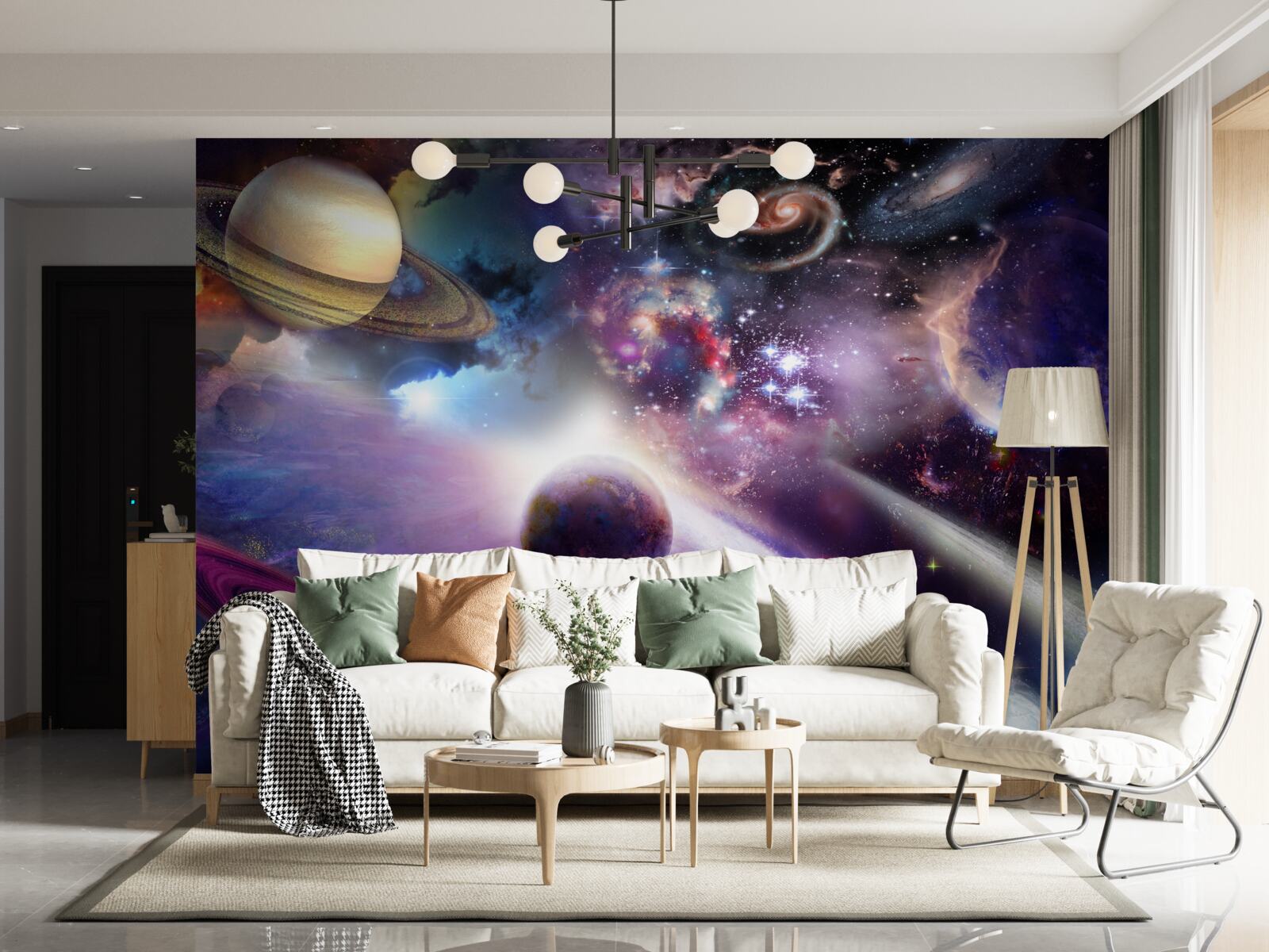 Fototapet spațiul este infinit și plin de planete luminoase