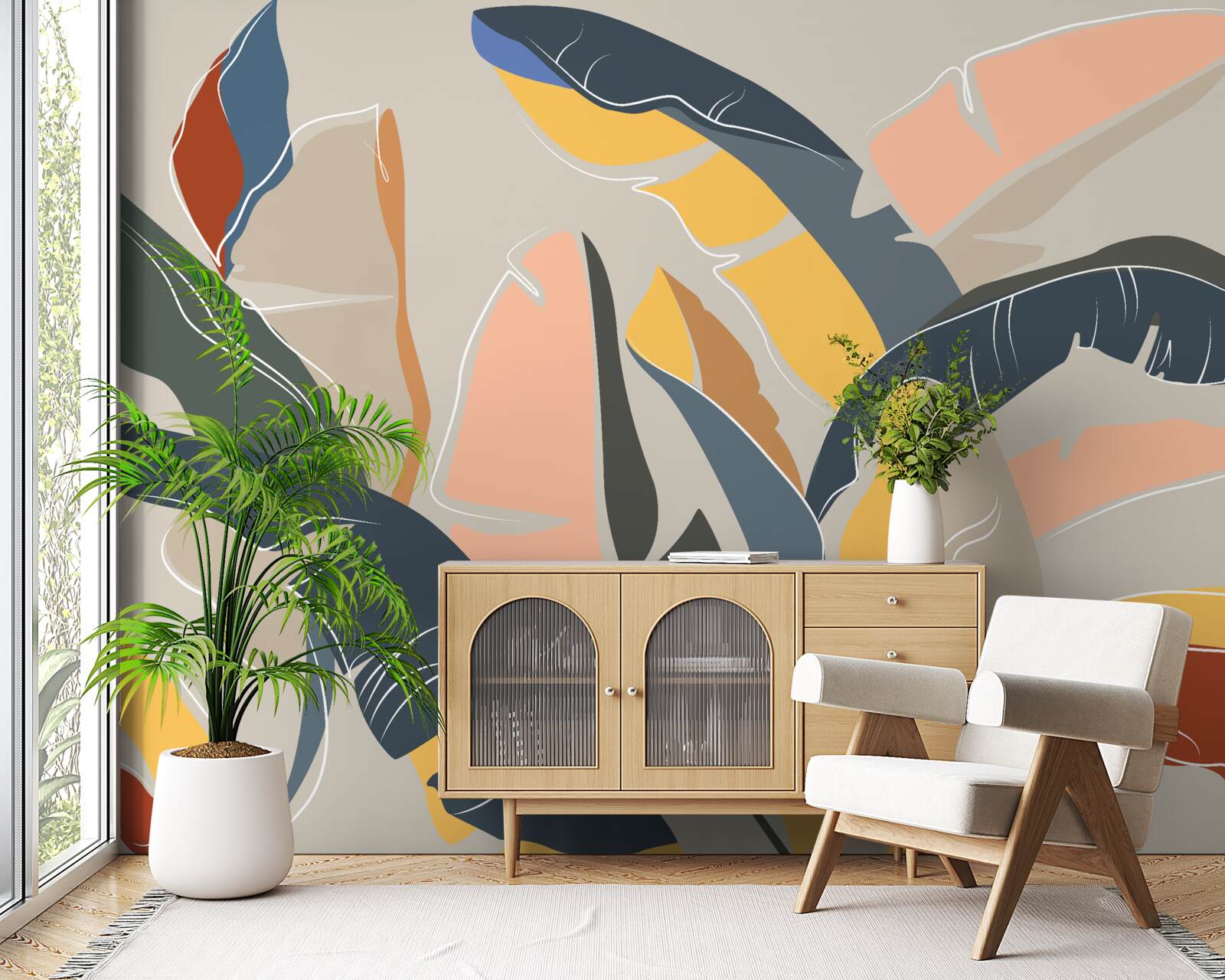 Fototapet frunze de ferigă înalte și bogate