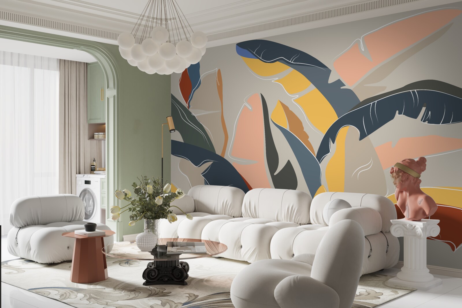 Fototapet frunze de ferigă înalte și bogate