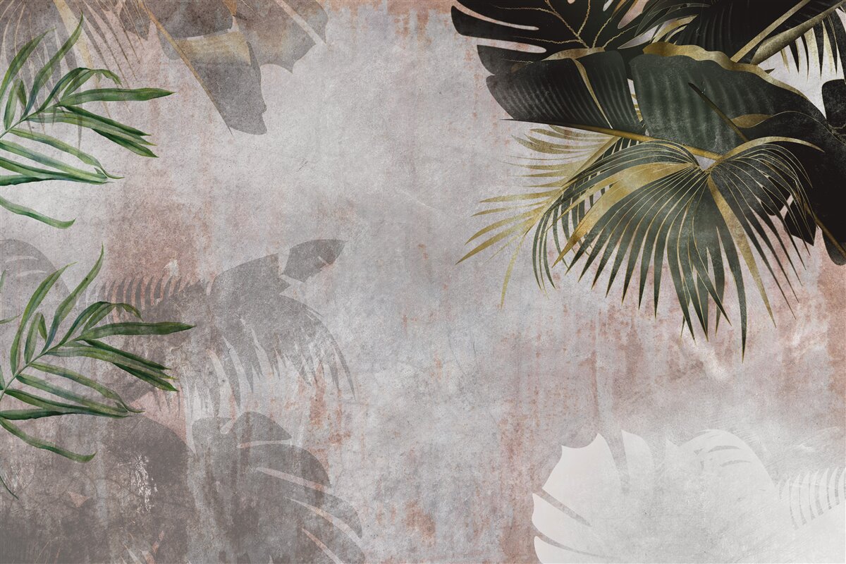 Fototapet junglă cețoasă învelită în frunze