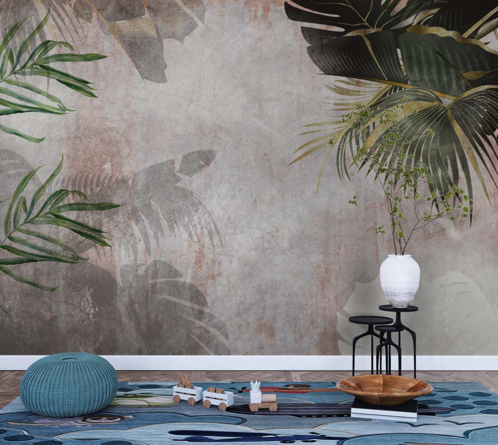 Fototapet junglă cețoasă învelită în frunze