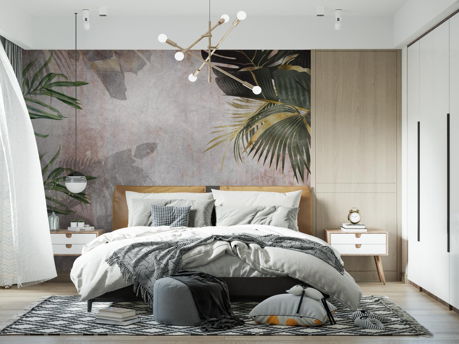 Fototapet junglă cețoasă învelită în frunze