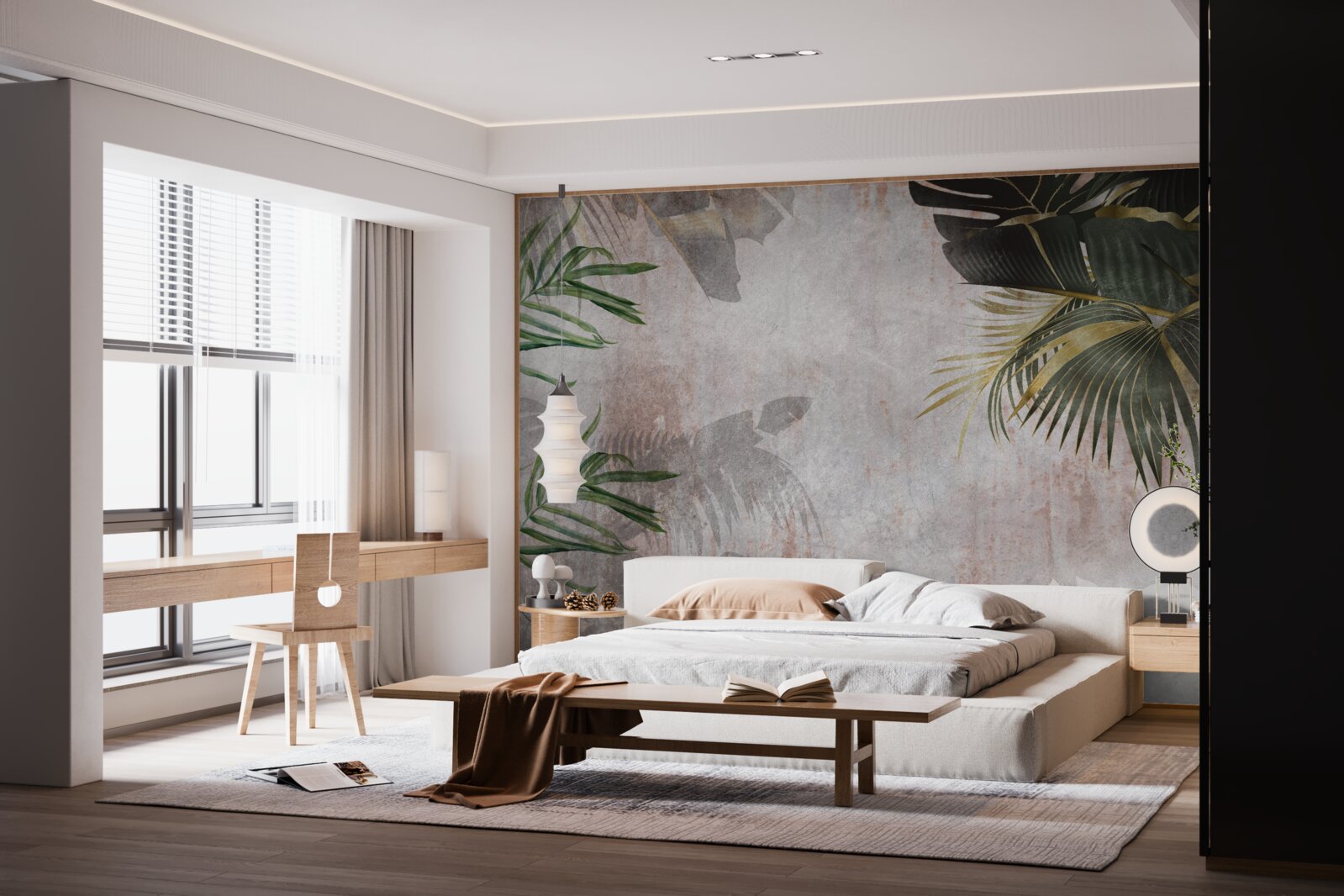 Fototapet junglă cețoasă învelită în frunze