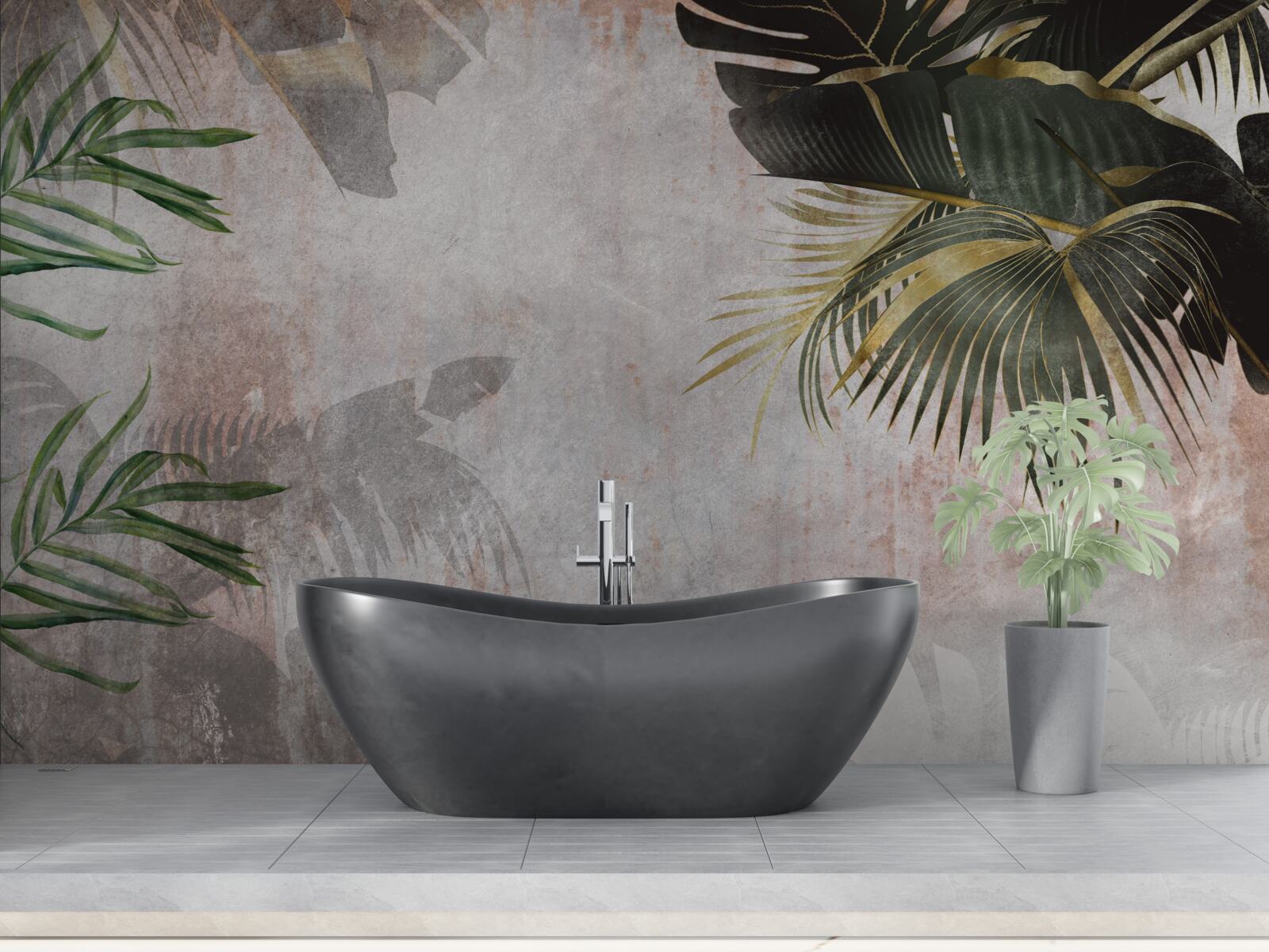 Fototapet junglă cețoasă învelită în frunze