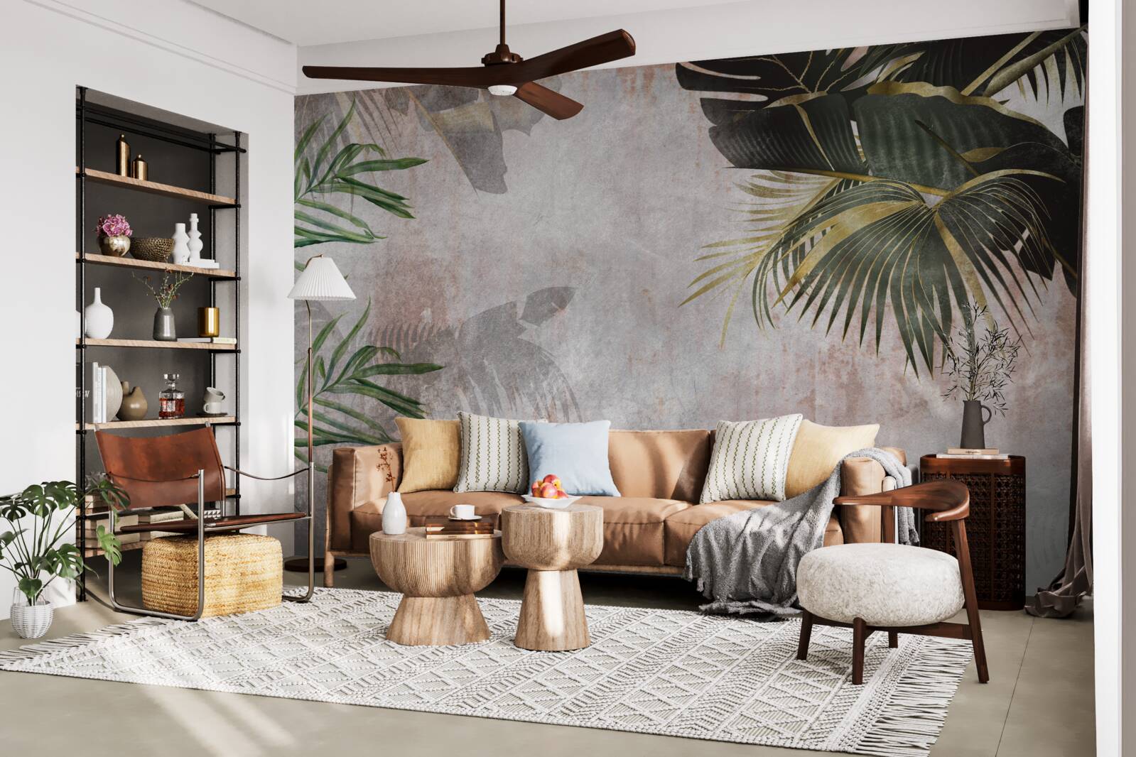 Fototapet junglă cețoasă învelită în frunze