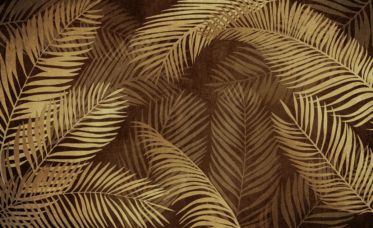 Fototapet frunze de ferigă în maro