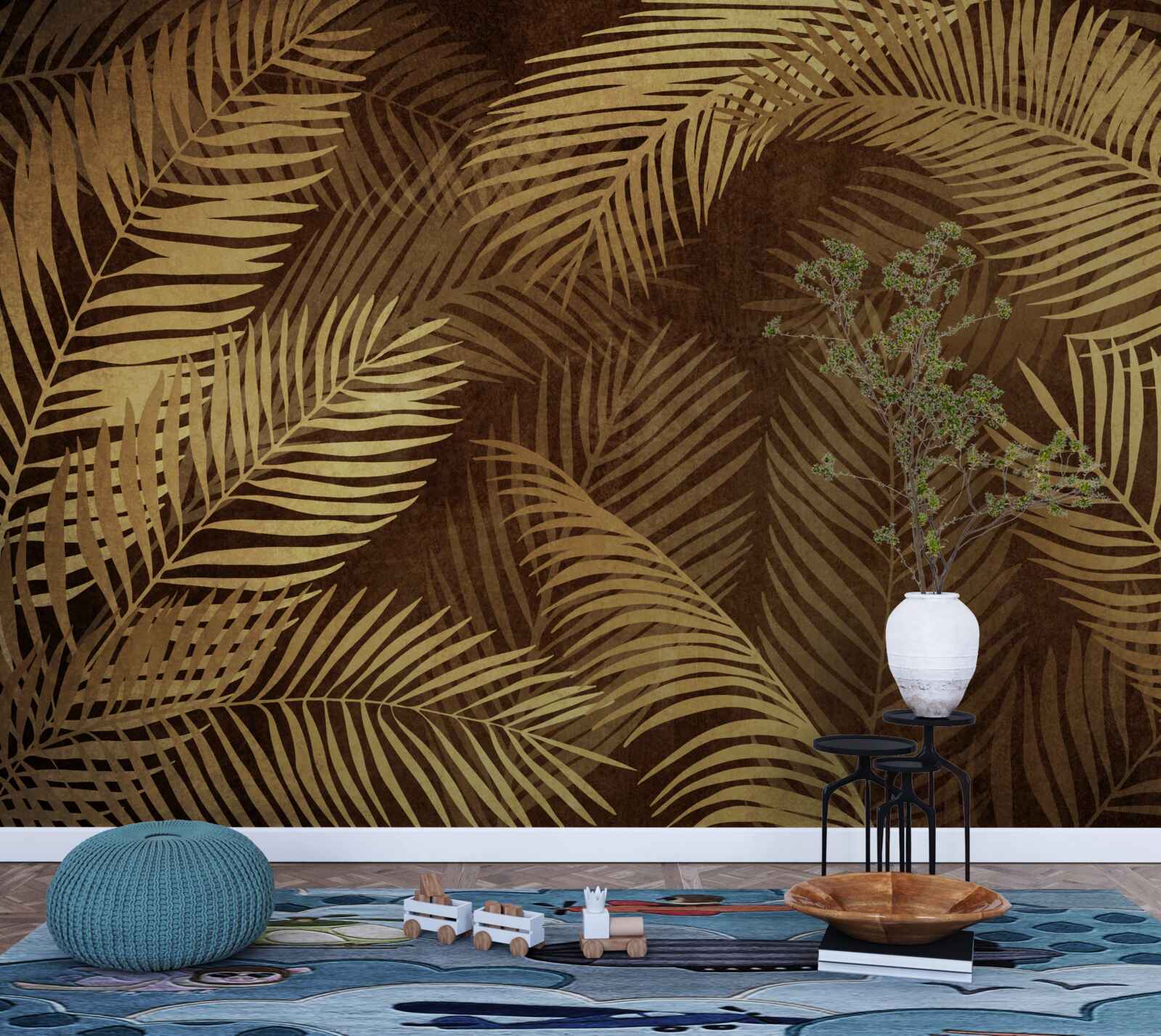 Fototapet frunze de ferigă în maro