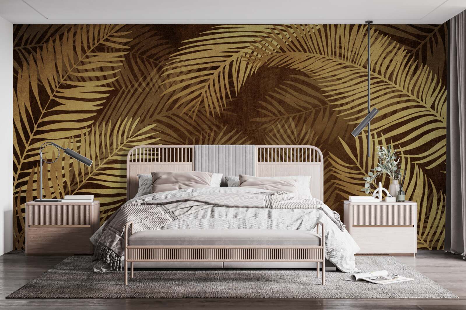 Fototapet frunze de ferigă în maro