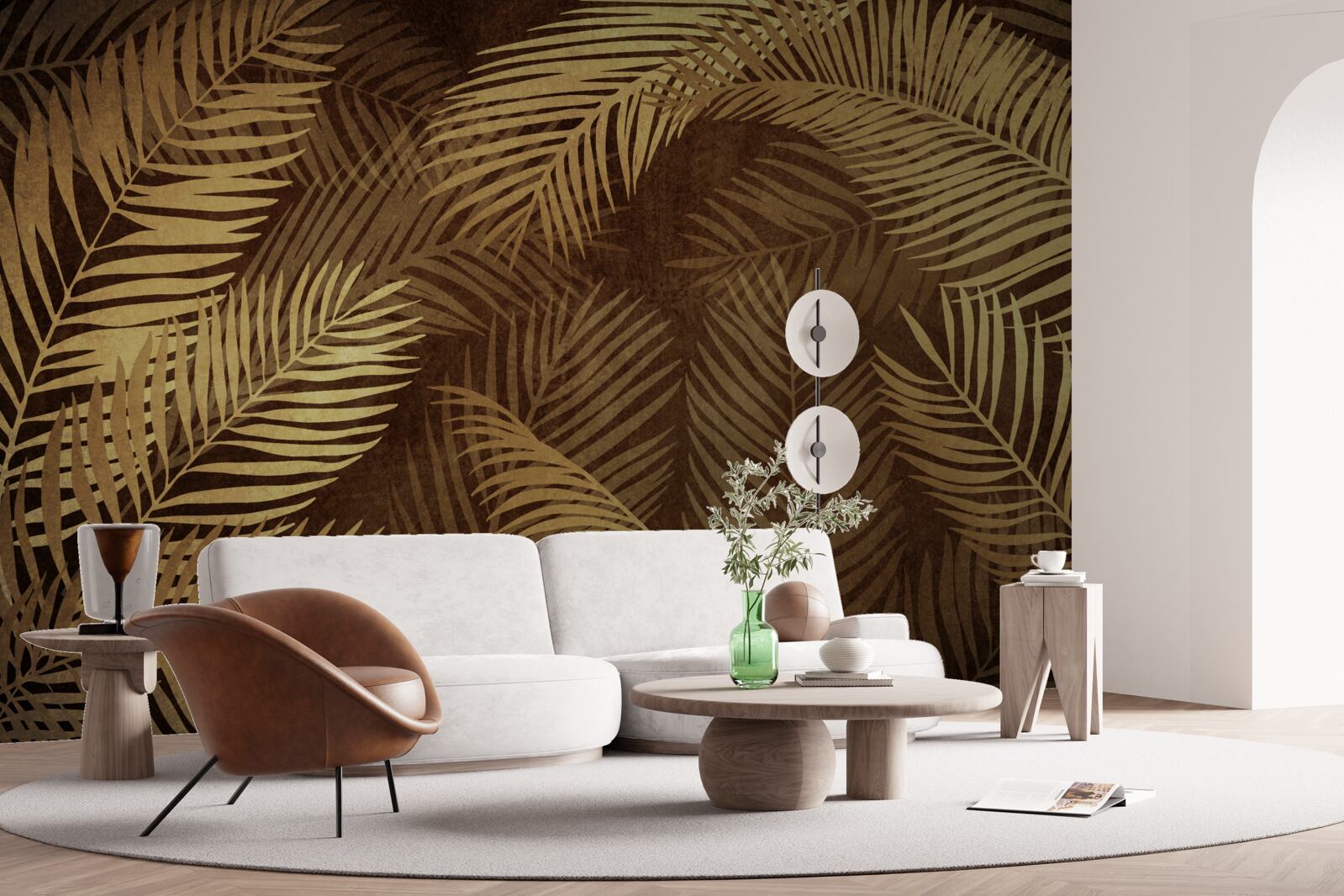 Fototapet frunze de ferigă în maro