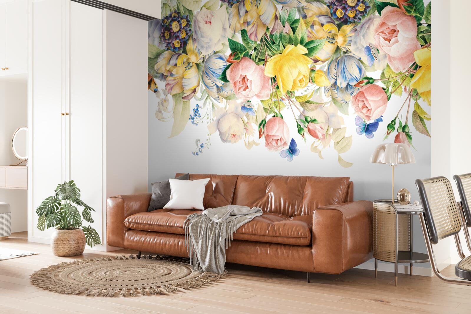 Fototapet compoziție frumoasă de flori și muguri