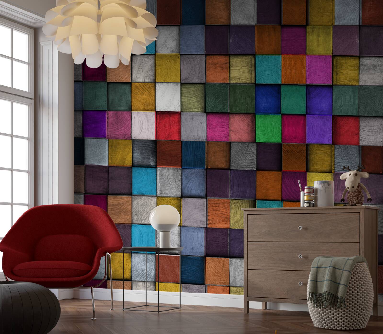 Fototapet pătrate multicolore saturate