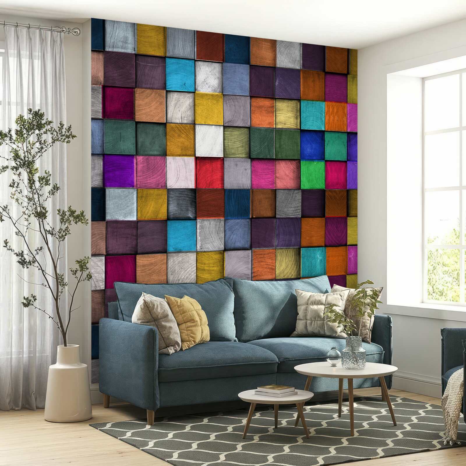 Fototapet pătrate multicolore saturate